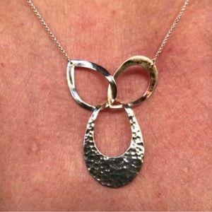 Sterling interlocking ring 18” necklace